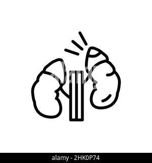 Icône de la ligne de couleur du syndrome de Cushing cortisol.Elément vectoriel isolé.Pictogramme de contour pour la page Web, l'application mobile, la promotion Illustration de Vecteur