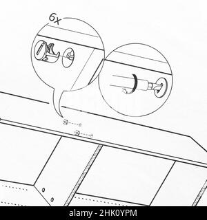 Instructions d'assemblage des meubles avec toutes les pièces individuelles existantes Banque D'Images