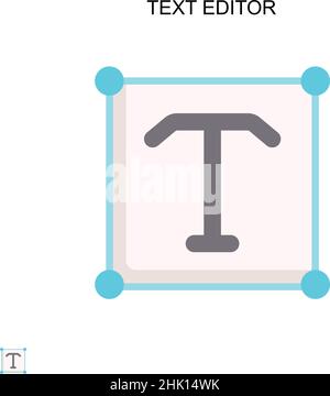 Éditeur de texte icône de vecteur simple.Modèle de conception de symbole d'illustration pour élément d'interface utilisateur Web mobile. Illustration de Vecteur
