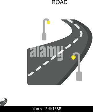 Icône de vecteur simple route.Modèle de conception de symbole d'illustration pour élément d'interface utilisateur Web mobile. Illustration de Vecteur