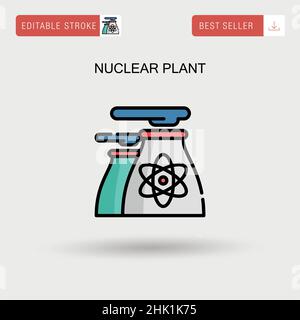 Icône de vecteur simple de la centrale nucléaire. Illustration de Vecteur