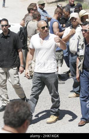 Vin Diesel et Paul Walker, pendant le tournage de Fast and Furious en 2008 à Magdalena de Kino, Mexique (photo de Luis Gutierrez/Norte photo) vin Diesel y Paul Walker, durante la filacion de Rapido y Furioso en 2008 en Magdalena de Kino, Mexique (photo de Luis Gutierrez/Norte photo) Banque D'Images