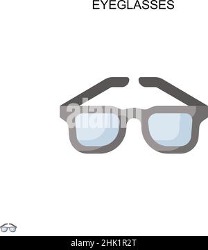 Lunettes simple vecteur icône.Modèle de conception de symbole d'illustration pour élément d'interface utilisateur Web mobile. Illustration de Vecteur