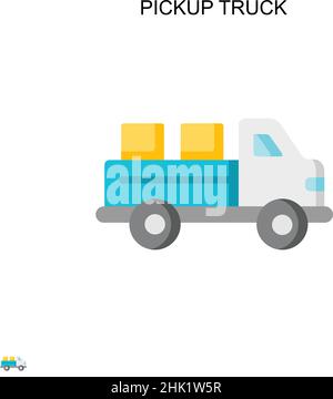 Icône de vecteur simple de camion de pick-up.Modèle de conception de symbole d'illustration pour élément d'interface utilisateur Web mobile. Illustration de Vecteur