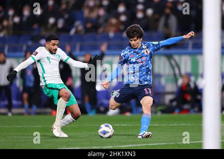 Saitama Stadium 2002, Saitama, Japon.1st févr. 2022.AO Tanaka (JPN), 1 FÉVRIER 2022 - football : coupe du monde de la FIFA Qatar 2022 finale asiatique qualificateur du groupe B match entre le Japon 2-0 Arabie Saoudite au Saitama Stadium 2002, Saitama, Japon.Crédit: Naoki Morita/AFLO SPORT/Alay Live News Banque D'Images