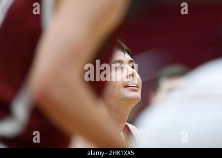 31 janvier 2022: Colgate Raiders garde Jack Ferguson (13) tire un jet libre contre les Lafayette Leopards pendant la deuxième moitié d'un match de basket-ball de la NCAA le 31 janvier 2022 au Kirby Sports Center à Easton, Pennsylvanie.Colgate défait Lafayette 72-61.Riche Barnes/CSM Banque D'Images