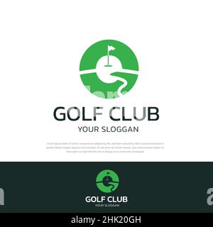 Design du parcours de golf en forme de lettre G. Premium Vector golf sport Illustration de Vecteur