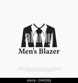 Logo Blazer ou costume simple de luxe pour Homme.icône de costume noir vectoriel Illustration de Vecteur