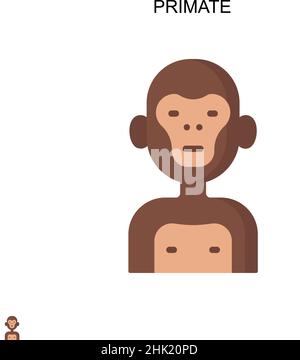 Icône de vecteur simple primate.Modèle de conception de symbole d'illustration pour élément d'interface utilisateur Web mobile. Illustration de Vecteur