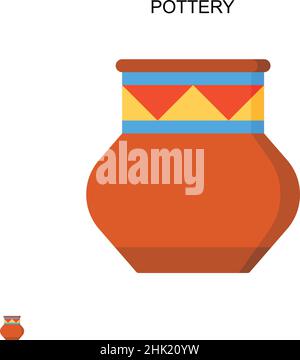 Icône de vecteur simple de poterie.Modèle de conception de symbole d'illustration pour élément d'interface utilisateur Web mobile. Illustration de Vecteur