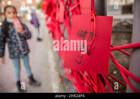 Madrid, Madrid, Espagne.1st févr. 2022.C'est l'année numéro 4719 selon le calendrier chinois et le tigre est un animal qui "effraie" Pas de chance.Selon les données officielles de l'Institut national de statistique, Madrid est passée de 33 489 Chinois au recensement de 2008 à 63 549 en 2021.Selon le Registre municipal de la population de 2021, il y a 40 570 Chinois dans la seule capitale.La plus grande concentration de la communauté chinoise dans toute l'Espagne se trouve dans UserA, qui a même maintenant un Centre pour les aînés chinois, où au lieu de jouer le ballon, ils jouent le ping po Banque D'Images