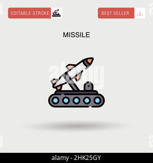 Icône de vecteur simple missile. Illustration de Vecteur