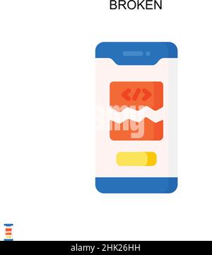 Icône de vecteur simple cassé.Modèle de conception de symbole d'illustration pour élément d'interface utilisateur Web mobile. Illustration de Vecteur