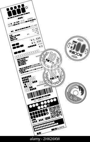 Voici une illustration de la modification et de la réception de yen Illustration de Vecteur