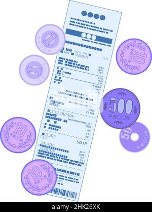 Voici une illustration de la modification et de la réception de yen Illustration de Vecteur