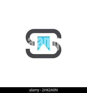 Initiales du logo lettre S en combinaison avec des icônes de livres modernes et professionnelles Illustration de Vecteur