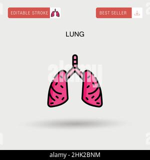 Icône de vecteur simple de poumon. Illustration de Vecteur