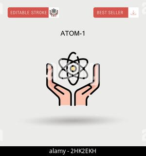 Icône de vecteur simple Atom-1. Illustration de Vecteur