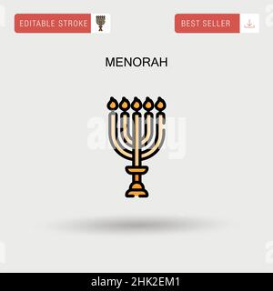 Menorah icône de vecteur simple. Illustration de Vecteur