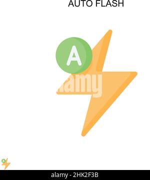 Icône de vecteur simple flash automatique.Modèle de conception de symbole d'illustration pour élément d'interface utilisateur Web mobile. Illustration de Vecteur