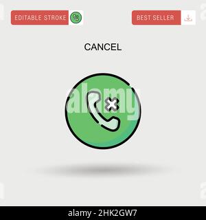 Annuler l'icône de vecteur simple. Illustration de Vecteur