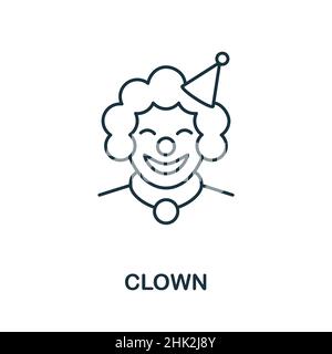 Icône Clown.Elément de ligne de la collection d'icônes de fête.Signe d'icône Clown linéaire pour la conception de sites Web, infographies et plus encore. Illustration de Vecteur