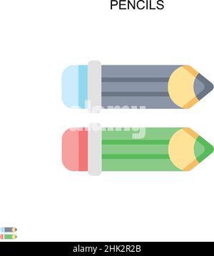 Crayons icône vecteur simple.Modèle de conception de symbole d'illustration pour élément d'interface utilisateur Web mobile. Illustration de Vecteur