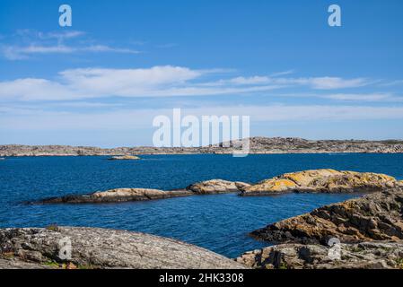 Suède, Bohuslan, île de Tjorn, Ronnang, côte rocheuse Banque D'Images