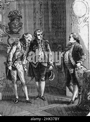 Revolution francaise : 16 juillet 1789 , le roi Louis XVI doit se resoudre un rappeur Jacques Necker (1732-1804), renverse le 11 juillet pour avoir ete absent lors de la séance royale du 23 juin 1789,il pret le titre de Premier ministre des Finances juste après la prise de la Bastille pour aiser les révolutions (Révolution française :Le 16 juillet 1789, le roi Louis XVI doit décider de rappeler Jacques Necker (1732-1804), congédié le 11 juillet pour s'être absenté pendant la session royale du 23 juin 1789, il prend le titre de Premier ministre des Finances juste après l'assaut de la Bastille à Banque D'Images