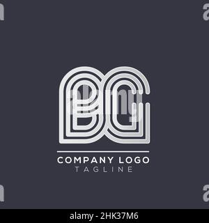 Lettre BG alphabet symbole du logo.Design moderne du logo vectoriel pour l'entreprise et identité de l'entreprise. Illustration de Vecteur