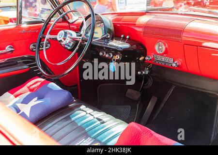 Marble Falls, Texas, États-Unis.Intérieur d'un Monterey Mercury vintage.(Usage éditorial uniquement) Banque D'Images