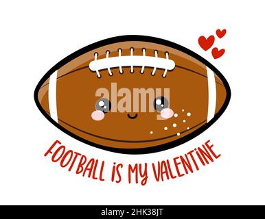 Le football est ma Saint-Valentin - jolie citation lettering pour la saison de football.T-shirt Super Bowl nfl Wisdom pour les foies.Affiche de motivation.Vecteur moderne amusant sa Illustration de Vecteur
