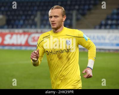 Gardien de but de football allemand Dominik Reimann 1.FC Magdeburg DFB 3rd saison de ligue 2021-22 22nd Matchday 1.FC Magdeburg - TSV Havelse Banque D'Images