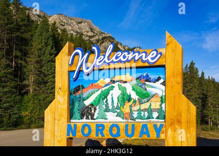 Panneau Mount Norquay, parc national Banff, Alberta, Canada (usage éditorial seulement) Banque D'Images