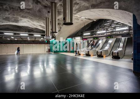 Métro Suède, Stockholm, Stockholm, Universitetet Station Banque D'Images