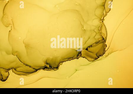 Gold Fluid Art. Liquid Abstract Illustration. Banque D'Images