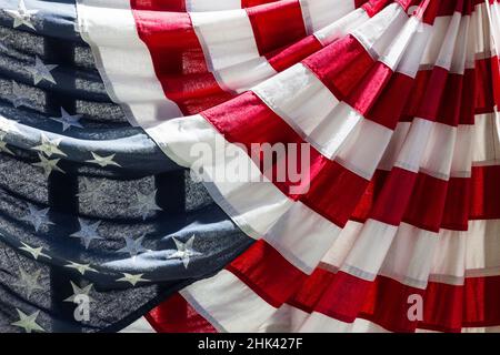 USA, Massachusetts, Manchester par la mer, quatrième de juillet, drapeaux américains Banque D'Images