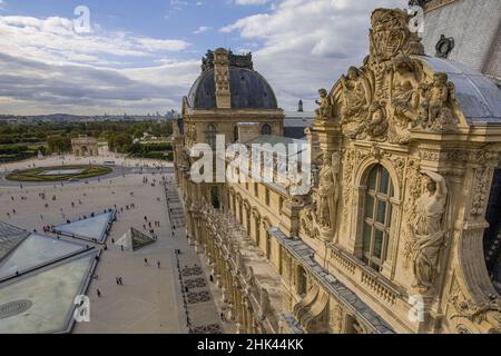 FRANCE.PARIS (75) MUSÉE DU LOUVRE (VUE AÉRIENNE) Banque D'Images