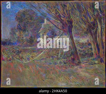 Inspiré par Willows, Theodore Robinson, cuisine américaine, 1852-1896, huile sur toile, env. 1892, 17 15/16 x 21 11/16 po, 45,6 x 55,1 cm, peinture américaine, herbe, paysage, nature, Extérieur, peinture, pollard, arbre, arbres, Repensé par Artotop. L'art classique réinventé avec une touche moderne. Conception de lumière chaleureuse et gaie, de luminosité et de rayonnement de lumière. La photographie s'inspire du surréalisme et du futurisme, embrassant l'énergie dynamique de la technologie moderne, du mouvement, de la vitesse et révolutionne la culture Banque D'Images