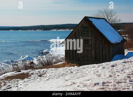 Stoney point Cabin sur le lac supérieur à Duluth, Minnesota, États-Unis. Banque D'Images