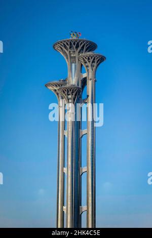 Pékin, Chine.2nd févr. 2022.Tour olympique de Beijing dans le district de Chaoyang à Beijing.(Credit image: © Mark Edward Harris/ZUMA Press Wire) Credit: ZUMA Press, Inc./Alamy Live News Banque D'Images