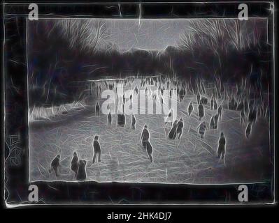 Inspiré par Skating, Prospect Park, Brooklyn, George Bradford Brainerd, cuisine américaine, 1845-1887, Collodion argent verre humide plaque négative, env. 1872-1887, réimaginé par Artotop. L'art classique réinventé avec une touche moderne. Conception de lumière chaleureuse et gaie, de luminosité et de rayonnement de lumière. La photographie s'inspire du surréalisme et du futurisme, embrassant l'énergie dynamique de la technologie moderne, du mouvement, de la vitesse et révolutionne la culture Banque D'Images