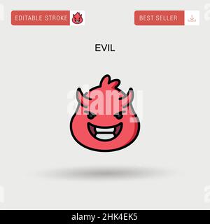 Icône de vecteur simple maléfique. Illustration de Vecteur