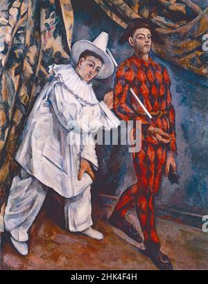Pierrot et Harlequin, peinture de l'artiste français Paul Cezanne, 1898 Banque D'Images