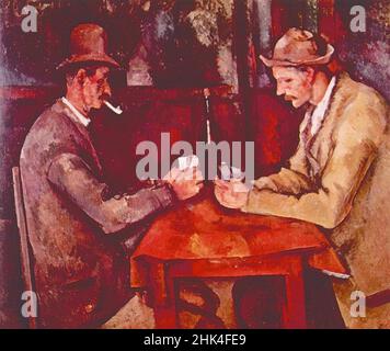 The Card Players, peinture de l'artiste français Paul Cezanne, 1890s Banque D'Images