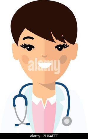 Vecteur Illustration Avatar Docteur dans un masque de protection avec stéthoscope. Illustration de Vecteur