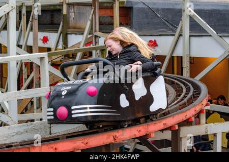 Images de l'héritage DSLR de Pleasure Beach Blackpool , y compris le Old Wild Mouse Ride, Amanda Thompson, Pre Icon, train fantôme, Big One, Infusion de glace Banque D'Images