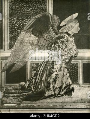 Annonciation, détail de la peinture de l'artiste italien Alesso Baldovinetti, Florence, Italie 1920s Banque D'Images