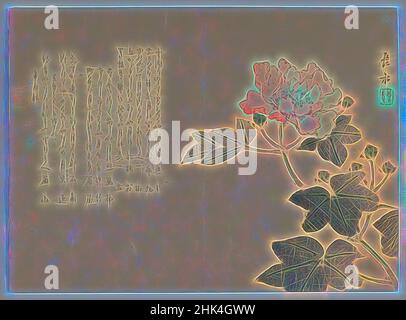 Inspiré par Peony Branch, Chôsui Yabu, japonais, actif 1830-1864, imprimé Woodblock ; Format horizontal Chûban yoko-e, Japon, automne 1861, période Edo, 7 1/8 x 9 3/4 po., 18,1 x 24,8 cm, repensé par Artotop. L'art classique réinventé avec une touche moderne. Conception de lumière chaleureuse et gaie, de luminosité et de rayonnement de lumière. La photographie s'inspire du surréalisme et du futurisme, embrassant l'énergie dynamique de la technologie moderne, du mouvement, de la vitesse et révolutionne la culture Banque D'Images