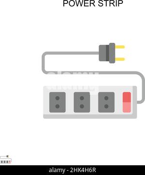 Icône de vecteur simple de la barrette d'alimentation.Modèle de conception de symbole d'illustration pour élément d'interface utilisateur Web mobile. Illustration de Vecteur